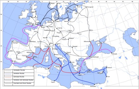 Medieval Europe Trade Routes